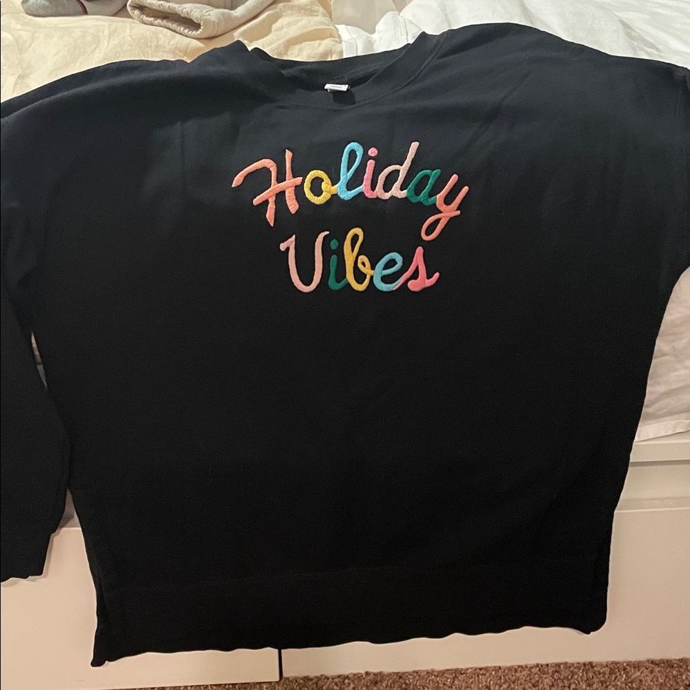 Old Navy Holiday Vibes Black Sweatshirt